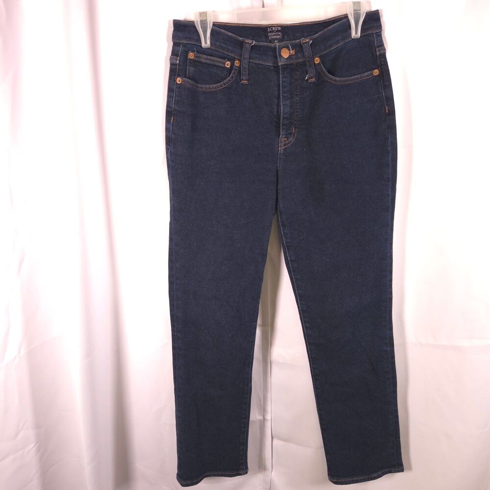 J Crew Navy Blue Essential Straight‎ Ankle Jeans Womens 27 29x26
